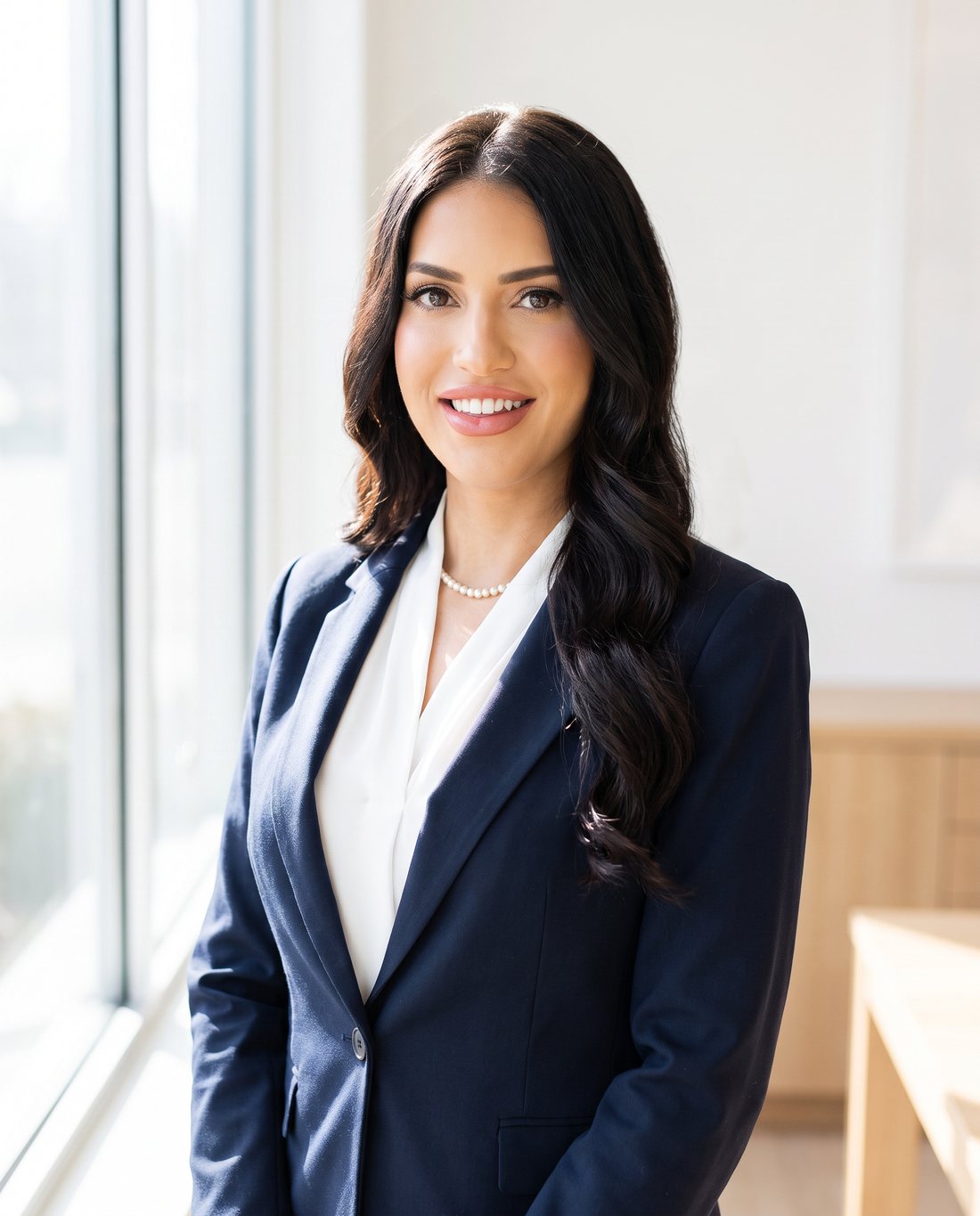 Shannon Merabi, Esq., founder of Merabi Law, in her Beverly Hills office